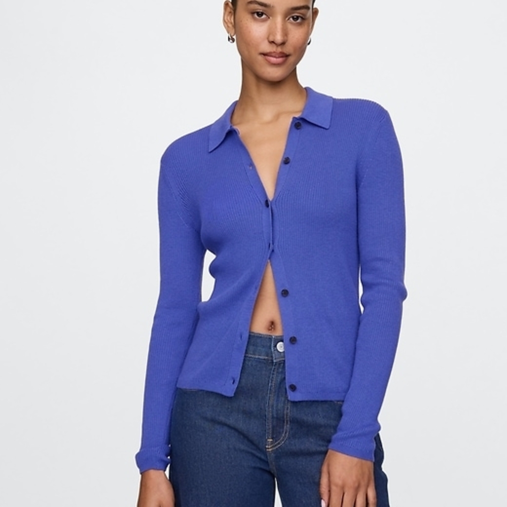 GAP CashSoft Rib Polo Cardigan